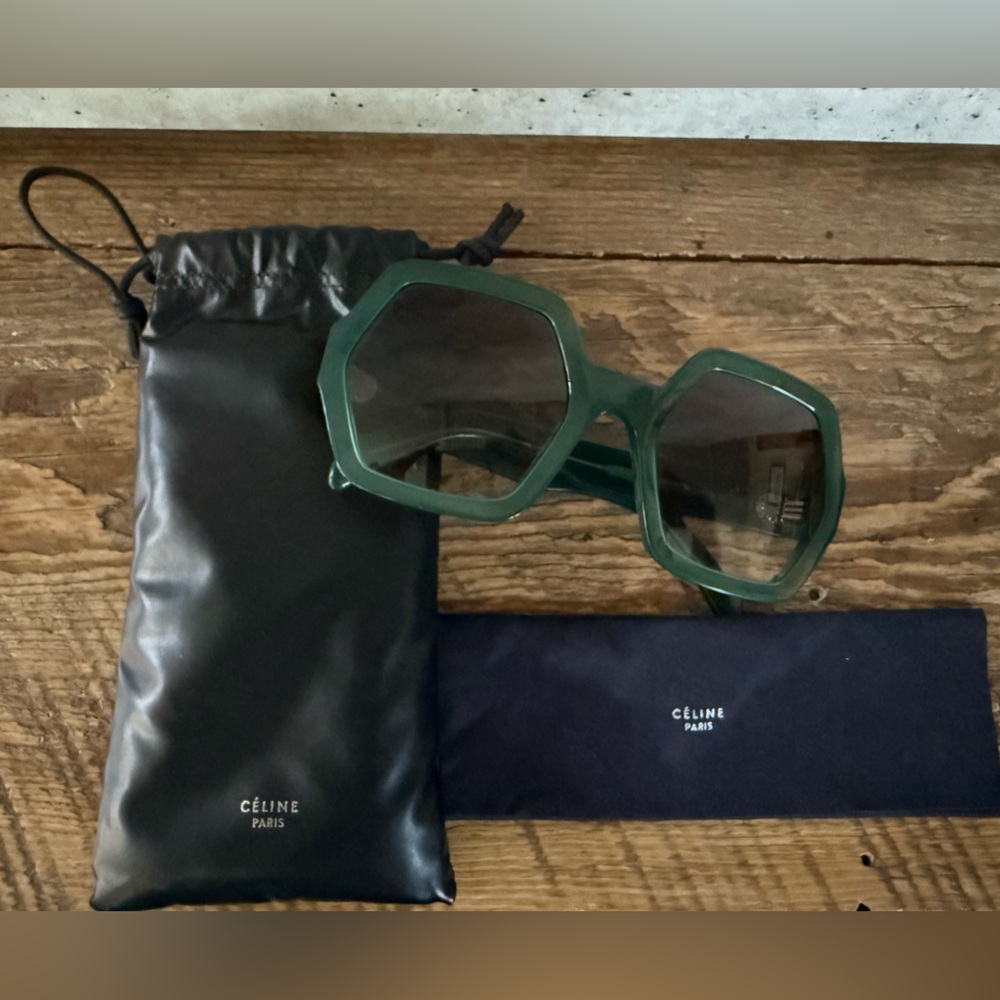 Celine Green Oversized Gradient Sunglasses - Picture 5 of 6